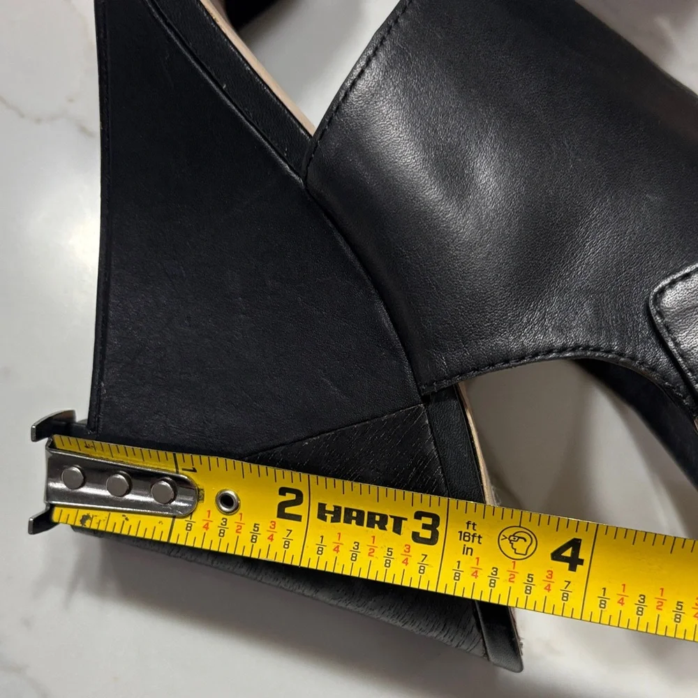 Vince Camuto Black Wedge Sandals with Buckle